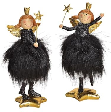 Pommerntraum ® | 2-ER Set! Elfen - Engel - Schutzengel - Engelchen - Nana Engel | Weihnachtsengel Weihnachtsfiguren Dekorationsfiguren Schreibtischfiguren