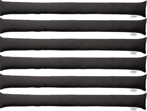 REDBEST Zugluftstopper 6er Pack - Türstopper - Windstopper - Luftzugstopper - Windschutz - für Fenster und Türen Serie Seattle - Premium-Qualität - mit Beschwerung anthrazit Größe 90x10 cm