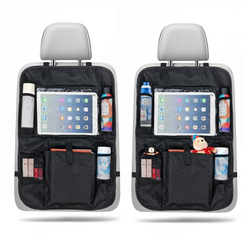 KITDAHOM 2 Organizer per Auto - Proteggi Sedile per Bambini Posteriore, in Materiale Nylon, Impermeabile e Resistente, con Grande Spazio di Archiviazione, Adatto per Sedili Auto e per la Casa