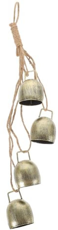Toyvian Metallglöckchen Hängend Mit Seil Für Weihnachtsdekoration Rustikaler Stil Glocke Für Zuhause Vintage Kuhglocke Deko