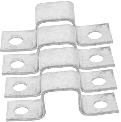 DIYEAH Lot de 4 Colliers de Serrage en Fer U pour Tubes, Sangles Robustes Argentées Stabilité Renforcée, Faciles à Démonter pour Projets D'installation sur Balustrades