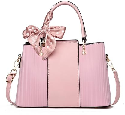 NICOLE & DORIS Sac a Main Femme Multipoches Sac Bandoulière Elégant Sac à Poignée Supérieure Sac Epaule en PU Cuir Sac Fourre Tout avec Foulard