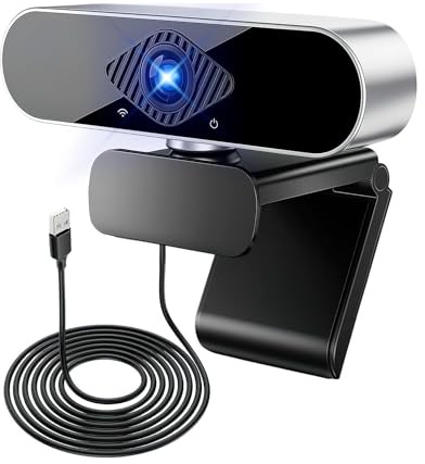 Yuio Webcam 1080P avec Microphone, Full HD Camera PC Grand Angle 90 ° 30fps, Web Cam USB Plug & Play pour Ordinateur Portable,Web Cam Linux Streaming Youtube Skype Appel Vidéo Zoom Vidéoconférence
