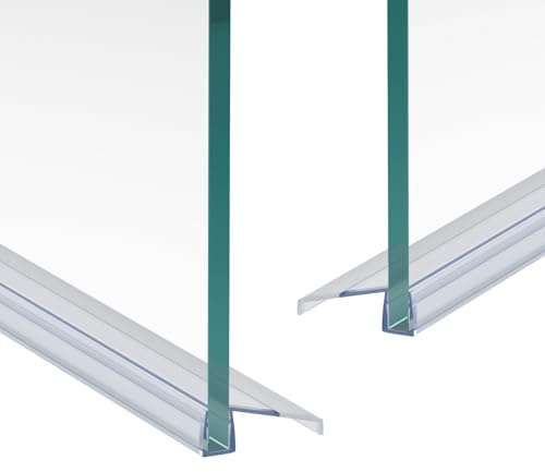 WITEN&NOCK 2er Set 100cm Duschdichtungen Schiebetürdichtungen Wasserabweiser Dichtungsprofiler Ersatzdichtung Duschkabine Dichtung Gerade Glasstärke 5mm 6 mm