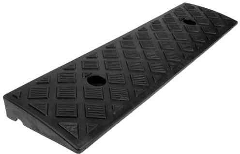 Hemobllo Rubber Curb Ramp 19.69X5.12X1.18In Threshold Ramp for Driveway Garage Car Motorcycle Loading Dock Anti-Slip Vehicle