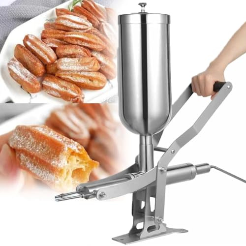 Macchina per Churrera Manuale churros da 5 litri, per ripieno di marmellata di frutta e panna, per cucina e ristorante, 4 tubi