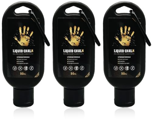 EIHI 3 Pezzi Gesso Liquido e Magnesite Liquida – Antiscivolo per Palestra, Sollevamento Pesi, Arrampicata, Ginnastica, Danza – Resistente al Sudore per Presa Potente, 50ML