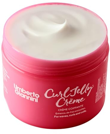 Umberto Giannini Curl Jelly Styling Crème Cream 10.14fl oz - for Curls, Waves & Coils - Designed to de-frizz and deeply hydrate