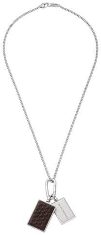 Emporio Armani Herren Silberfarbene Edelstahl Halskette, EGS3252040