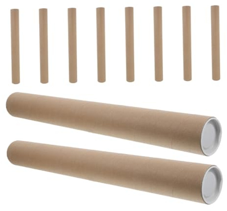 MAGICLULU 10 pezzi Tubi in Cartone Kraft Riciclabile con Coperchio per Spedizione Poster e Disegni Resistente Agli Urti Tubo Porta Certificati e Diplomi Confezione da Interno