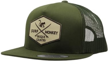 DRESSED IN MUSIC PLAY WITH ME Casquette Full Patch Snapback Surf Monkey Casquette de baseball pour homme/femme Taille unique Fermeture réglable Snapback Visière plate Olive