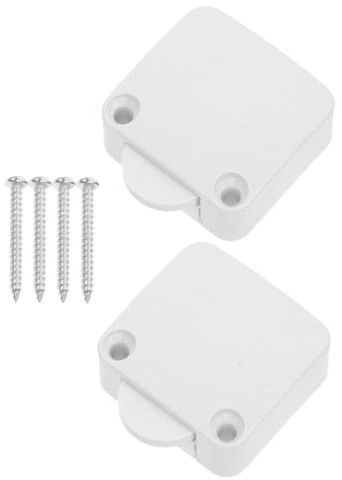 Interrupteur de Porte Abs Blanc pour 2 Pièces Lampe de Cabinet | Contrôle Marche Arrêt, pour Éclairage Cuisine Garde-robe, Cordon et Vis