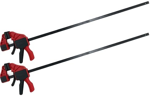 Soft Grip Hand Tools 24 Rapid Bar Clamp & Spreader Clamp Set, 2pc or 4pc, Quick Release Clamps for Woodworking Tools, Ideal Clamps for Woodwork Projects (2)