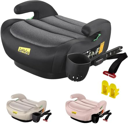 Jovikids Rehausseur Isofix I-Size 125-150cm (Groupe 2/3, Environ 6-12 Ans, 15-36 Kg), Siège Auto pour Enfant, ECE R129, Brun