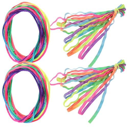 Homoyoyo Cuerdas de Saltar Elásticas para Ejercicio al Aire Libre, 2 Unidades Color Arcoíris 6 M Planas 2 Cuerdas de 1,6 M para Entrenamiento Fitness y Juegos Deportivos