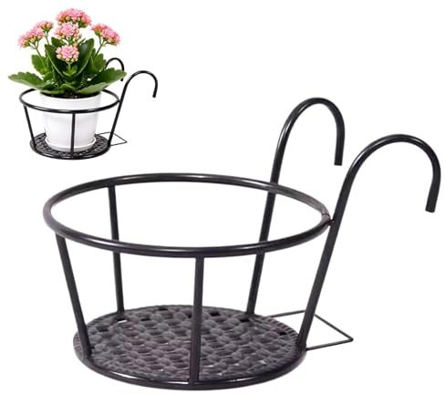 Generisch Colgador para plantas | Soporte para macetas de hierro engrosado | Soporte para macetas para alféizar de ventana exterior, para interior y exterior, alféizar de ventana, cubierta, jardín
