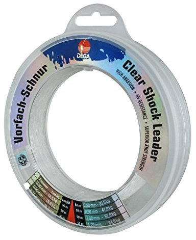 Jenzi 50m Salzwasser Vorfach Schnur, 0.80mm, Transparent, Geflochtene Monofilament, 74 pounds, 33.5 kg Tragkraft