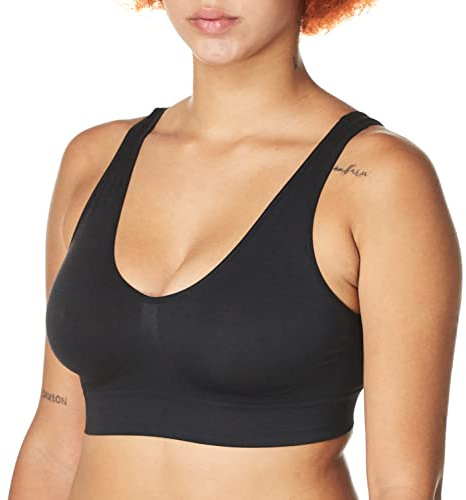 Hanes Damen Get Cozy Pullover ComfortFlex Fit Bügelloser BH MHG196, schwarz, Medium