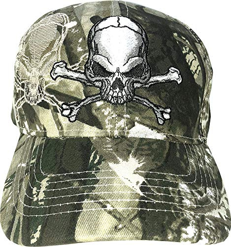 AborenCo SunGal Totenkopf-Kappe mit Schatten, 3D Stickerei Baseballmütze für Herren (Camo)
