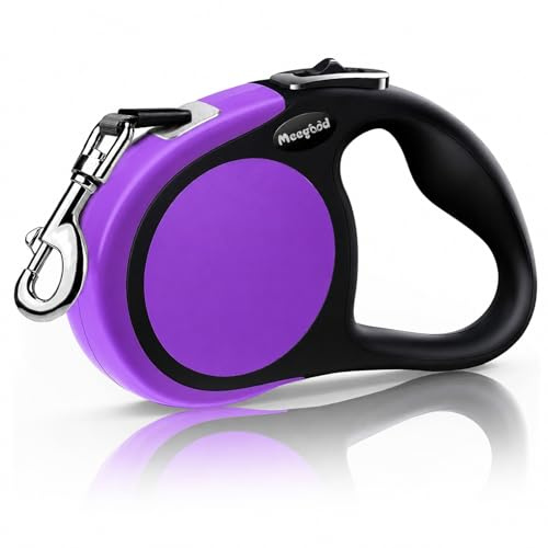 Heavy Duty Retractable Dog Leash-16ft Strong & Durable Walking Leash for S to L Dogs up to 45/115 lbs, Upgraded Lock System, Non Slip Grip, Tangle Free (Purple, Medium-Large Sized)