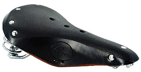 TentHome Herren Damen Fahrradsattel Leder Sattel Vintage Fahrrad Federsattel Classic Retro, Braun und Schwarz
