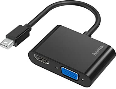 Hama Adaptateur Mini DisplayPort vers HDMI/VGA Garantie 10 Ans (Adaptateur Mini DP (Thunderbolt 2) vers HDMI 4K) Noir
