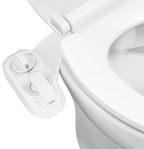 Luxe Bidet NEO 320 Plus – Next-Generation Warm Water Mechanical Bidet Toilet Seat Attachment with Innovative EZ-Lift Hinges, Dual Nozzles, and 360° Self-Cleaning Mode (White)