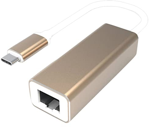 Adattatore Ethernet Gigabit USB Tipo C per Laptop e Tablet, Oro | Connessione Stabile e Driver, Plug And Play, Connettore Tipo C 24 Pin, Corpo Abs Colore Casuale