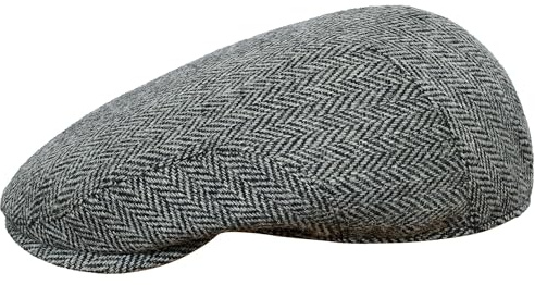 Sterkowski Alex Schirmmütze | Harris Tweed Schiebermütze für Herren und Frauen | Warm Winter Tweed Flat Cap