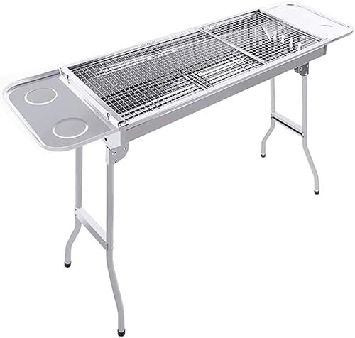 Parrilla de carbón Plegable para Acampar, Parrilla portátil de Acero Inoxidable para Picnic, jardín, terraza, Viaje de Acampada, Barbacoa