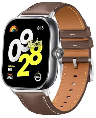 WoPail Läderarmband för Xiaomi Redmi Watch 4/Smart Band 9 Pro/8 Pro - Elegant, Justerbart Herr- och Damarmband i Brunt