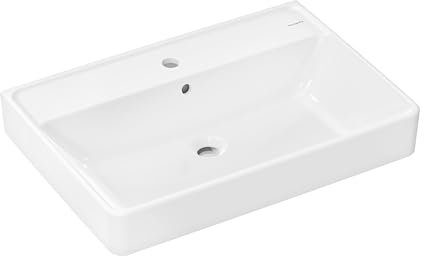 hansgrohe Xanuia Q Aufsatzwaschtisch, mit Hahnloch, mit Überlauf, geschliffen, 700x480mm, weiß, 60248450