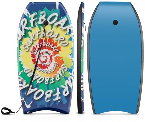 COSTWAY Tavola da Surf 33/37/41, BodyBoard con Guinzaglio per Polso in XPE + EPS + HDPE, Tavoletta Surf Leggero per Bambini, Ragazzi e Adulti (84 x 46 cm, Modello 2)