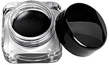 Eyeliner in gel nero, gel di eyeliner crema, pigmenti ad alta intensità trucco per sopracciglia a prova di occhiali con la spazzola per tutto il giorno (0, 18oz./5g)