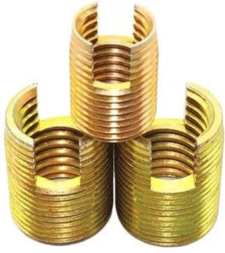 Inserts filetés, insert de réparation de filetage, Lot de 10 inserts filetés autotaraudeurs M12, M12 x M16 x 22 mm, filetage fendu 302, acier zingué