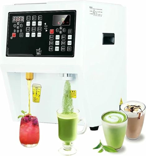 HOTAPEPU Machine Automatic Commercial Fructose Disperse, 3.5 L Fruit Powder Dispenser And 5 L//Sugar Syrup Dispenser