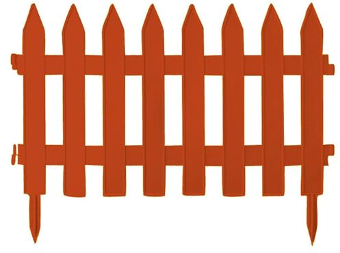 Prosper Plast IPLSU2-R624 3.6 m x 52 cm Classic Garden Fence - Terracotta
