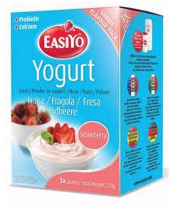 EasiYo Strawberry Yogurt Mix 3 x 240g Sachets (1 Box)
