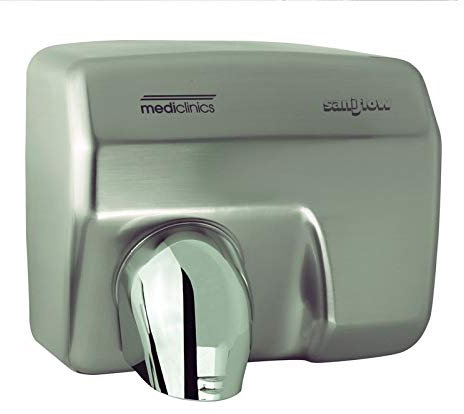 Mediclinics Saniflow Händetrockner 2250 Watt mit drehbarem Auslauf, Farbe:Edelstahl gebürstet