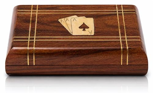Einzigartige Geburtstagsgeschenkideen Handcrafted Classic Wooden Spielkartenhalter Deck Box Aufbewahrungskoffer Organizer Premium-Qualität Spielkarten Einweihungsparty Geschenke für ihn Sie