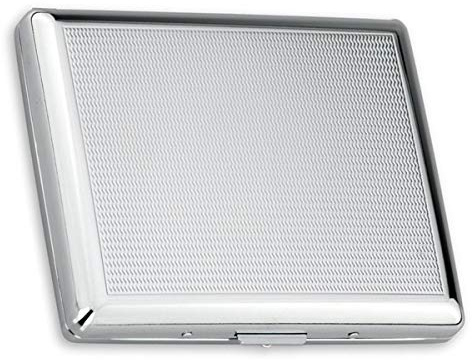 SILBERKANNE Zigarettenetui Doppelseitig Frankfurt 8,5x10,5 cm Silber Plated Versilbert mit Geschenkverpackung