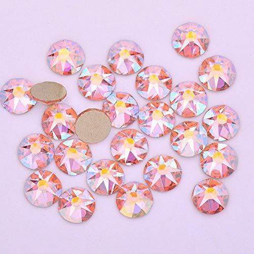 1440pc SS16 SS20 SS30 16 Caras Cortadas Jacinto AB Cristal Cristal Diamante de imitación Flatback Vidrio Piedra Sin revisión Strass, Champagne AB, SS30 288 Piezas