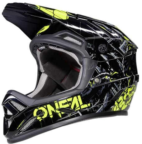 O'NEAL | Mountainbike-Helm | MTB Downhill | Robustes ABS, Ventilationsöffnungen für Luftstrom & Kühlung, ABS Außenschale | Backflip Helmet ZOMBIE | Erwachsene | Schwarz Neon-Gelb | Größe L