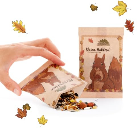 Die Stadtgärtner – Kleine Mahlzeit I Eichhörnchen-Futter I Enthält Haselnüsse, Walnüsse, Hagebutten, Rosinen & Zedernüsse I Natürliche Tiernahrung für Eichhörnchen