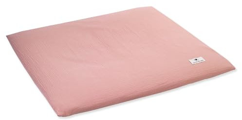 Wickeauflagenüberzug aus Musselin, Dusty rose, Made in Germany, OEKO-TEX Standard 100, Größe: 85/75 cm
