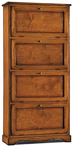 Mar.c.a. Design - Zapatero de madera maciza de álamo y MDF, mueble vertical con puertas abatibles, estilo arte pobre, fabricado en Italia