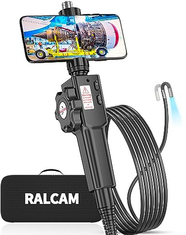 Ralcam Endoskopkamera mit Licht Camera - Inspektionskamera 8.5mm HD1080P Industrial Endoscope mit 6 Adjustable LED Digitales Endoskop 1M Flexible Kabel, für Android und IOS Smartphone