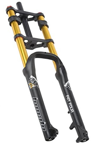 26 X 4,0 Zoll Fetter Reifen MTB-Federgabel 140mm Federweg Luftgabel 1-1/8 Gerades Rohr Doppelte Schulter Dämpfungseinstellung Scheibenbremse QR Vordergabeln Zum Schnee Strand XC E-Bike