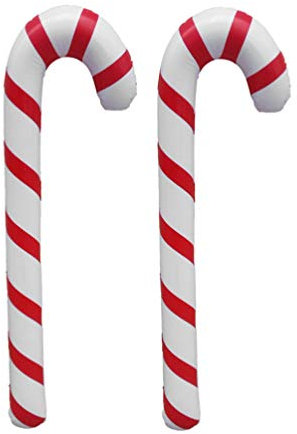 Zerodeko 3stücke Teiliges Weihnachts-zierstöcke Aufblasbare Streifen-Muster-Dekoration Für Festliche Feiern Rot Und Weiß