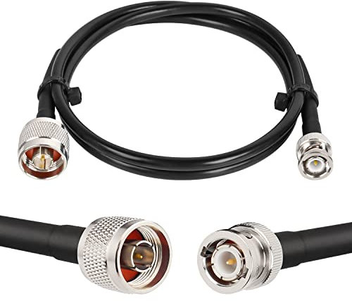 MOOKEERF N Type Male to BNC Male Cable 3ft,50 Ohm RG58 Coax Cable BNC Male to N Male Extension Jumper Cable for Antenna,Ham Radio,Oscilloscope,Analyzer,Signal Booster Use